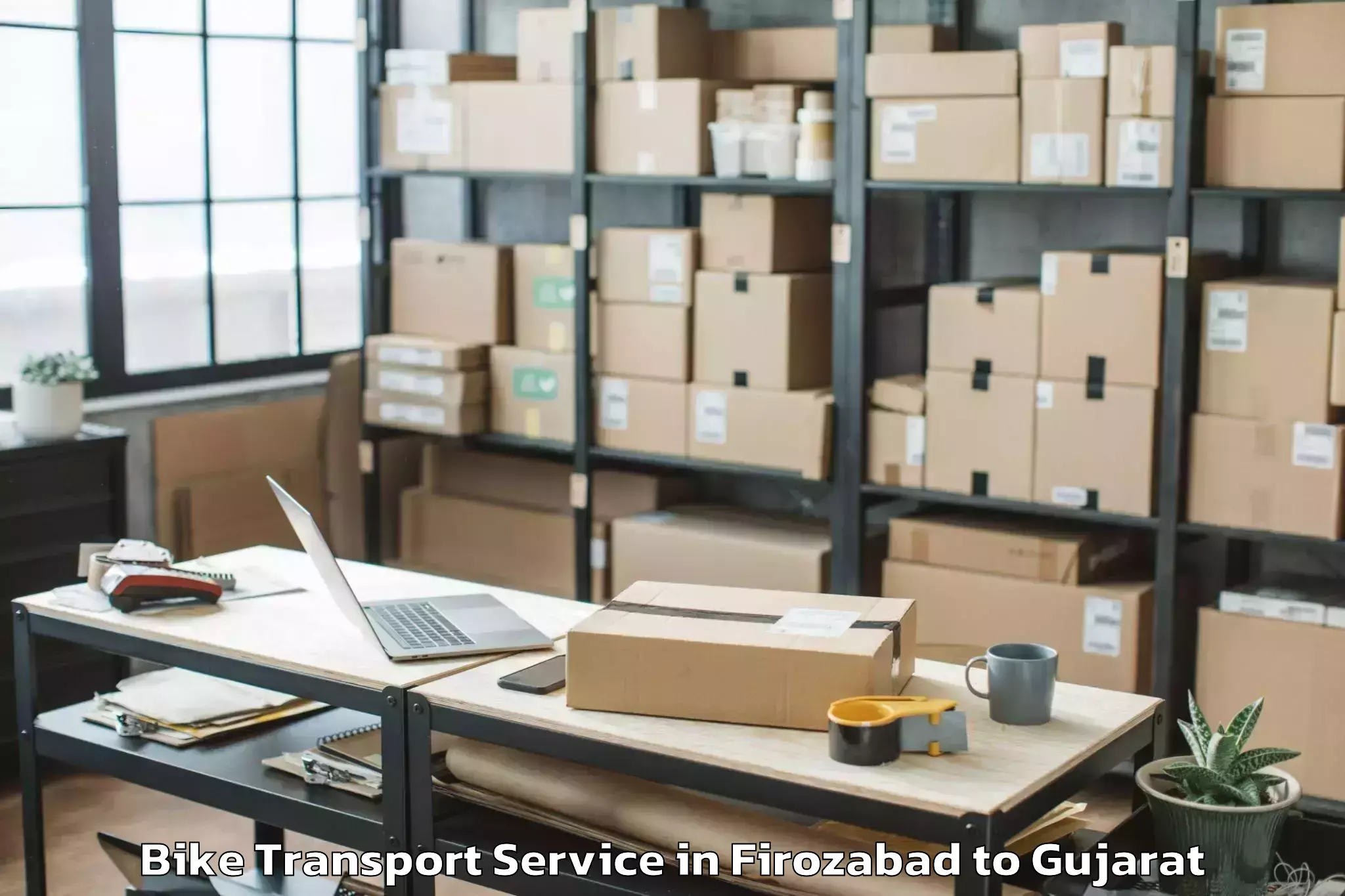 Easy Firozabad to Bhanvad Bike Transport Booking